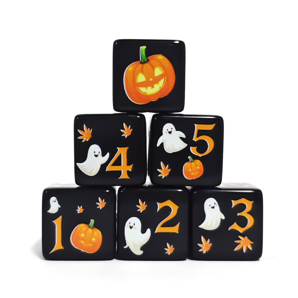 Board Game Print - 12 Buah Dadu D6 Akrilik Hitam