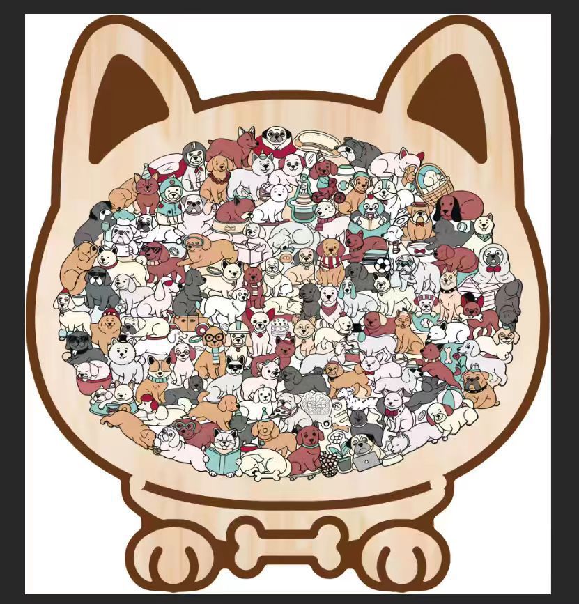 Board Game Festival - Puzzle Kayu Bentuk Kucing Tidak Beraturan,