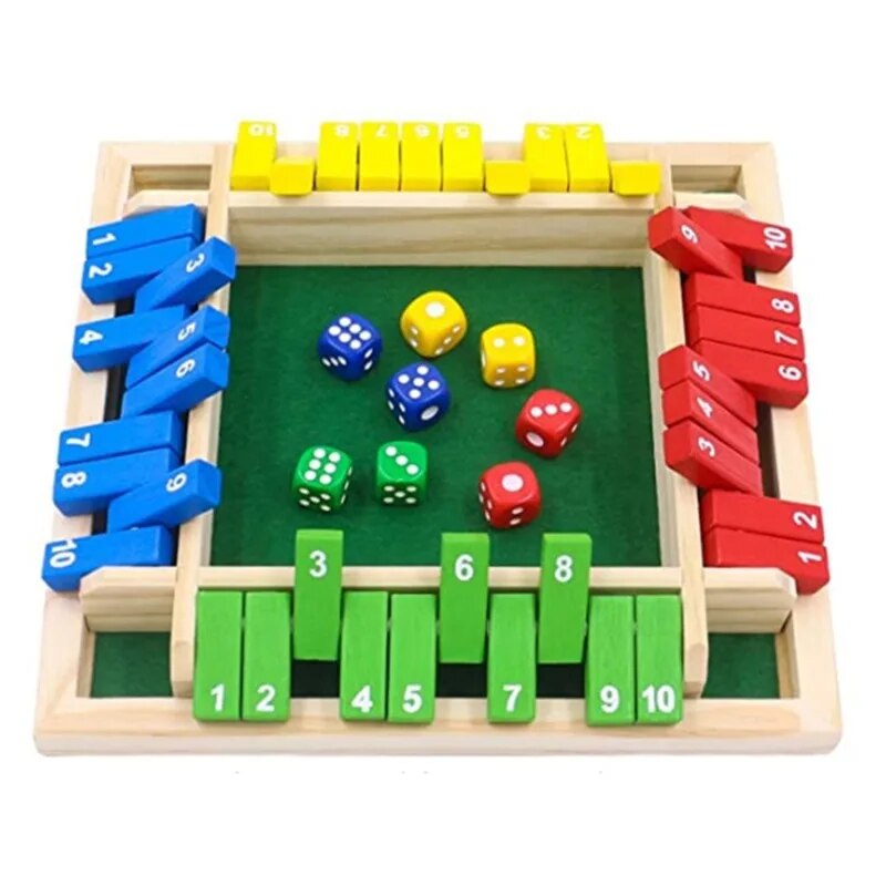 Board Game Organization - Dadu kayu papan permainan ditutup kotak
