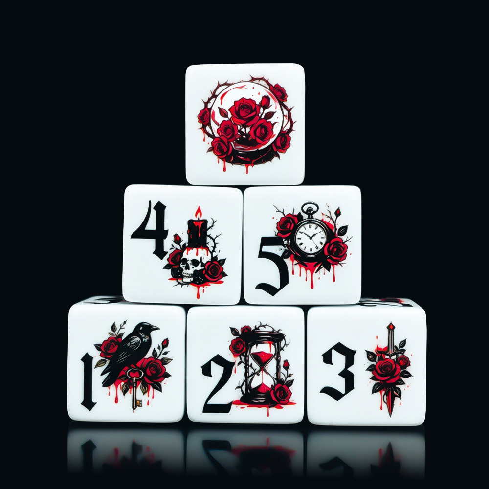 12 Buah Dadu Akrilik D6 Cetak  - Board Game Print ulasan dan harga