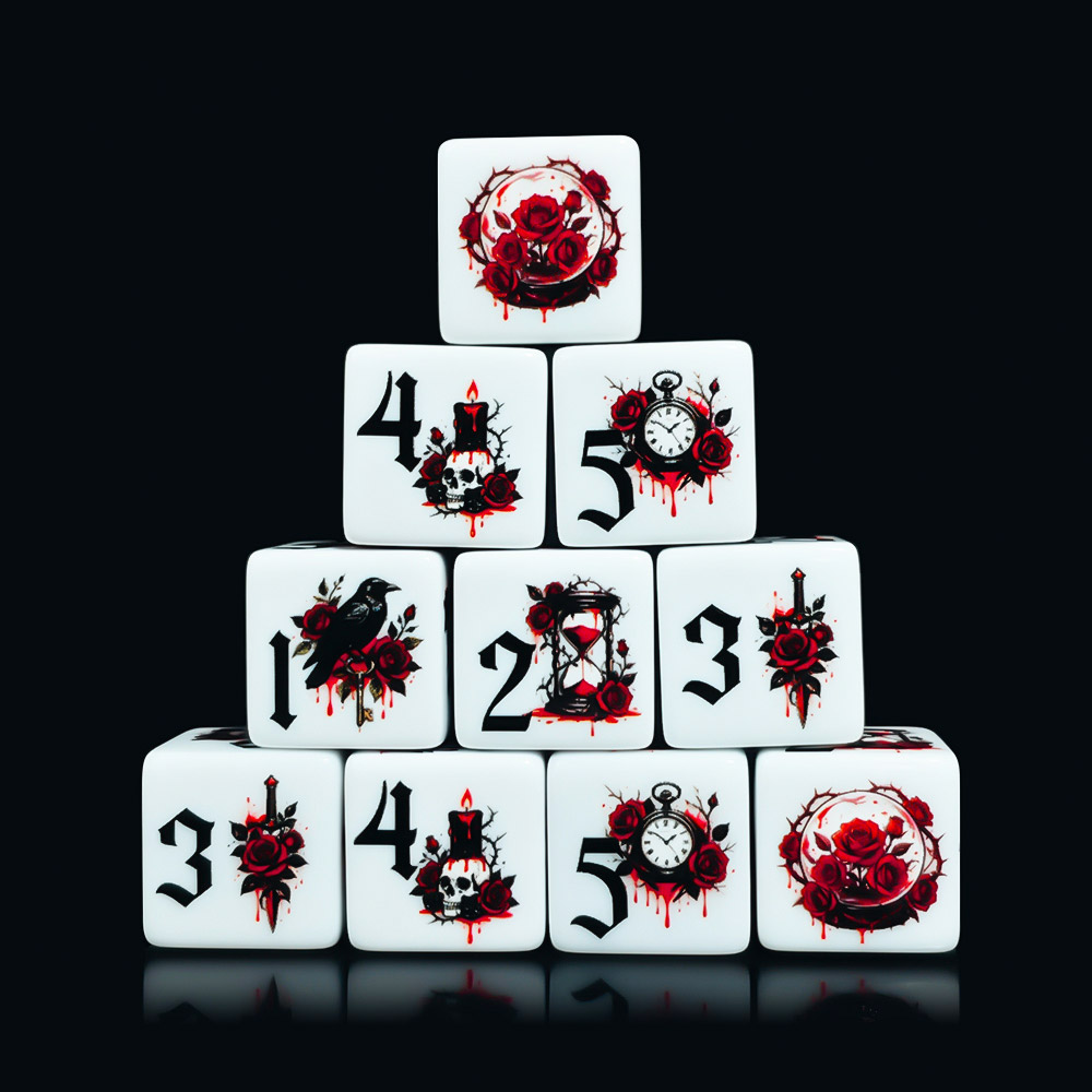 12 Buah Dadu Akrilik D6 Cetak  - Board Game Print ulasan dan harga
