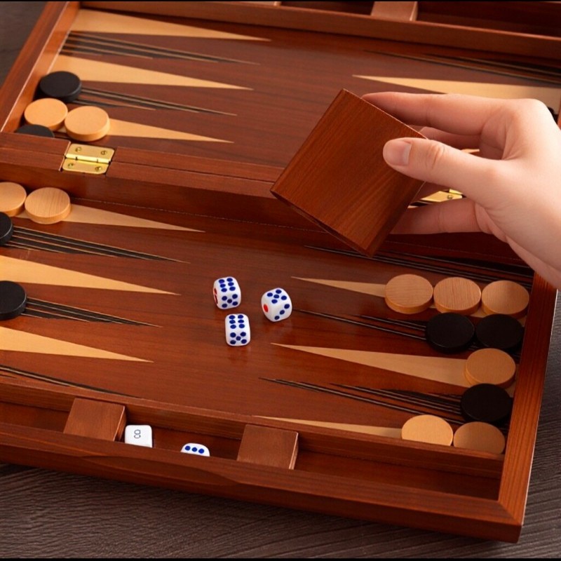 Backgammon Kayu Solid 11-19 In - Board Game Quacks ulasan dan harga