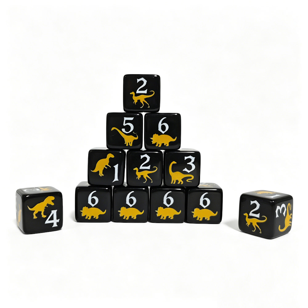 12 Buah Dadu Akrilik Dinosauru - Board Game Print ulasan dan harga