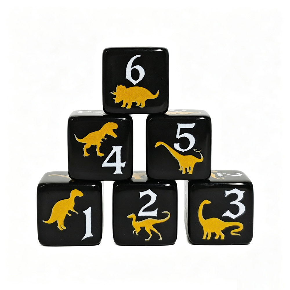 12 Buah Dadu Akrilik Dinosauru - Board Game Print ulasan dan harga