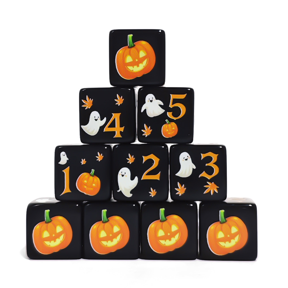 12 Buah Dadu D6 Akrilik Hitam  - Board Game Print ulasan dan harga